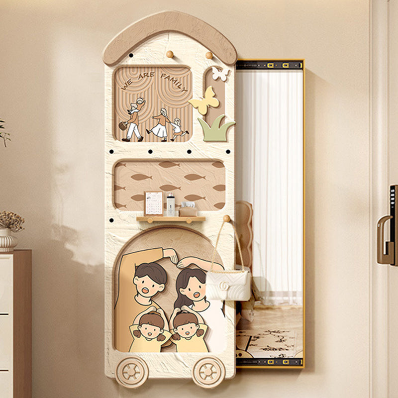 Contemporary Rectangular Arch Full-Length Mirror with Medium-Density Fiberboard Glass Accent for Entryways
