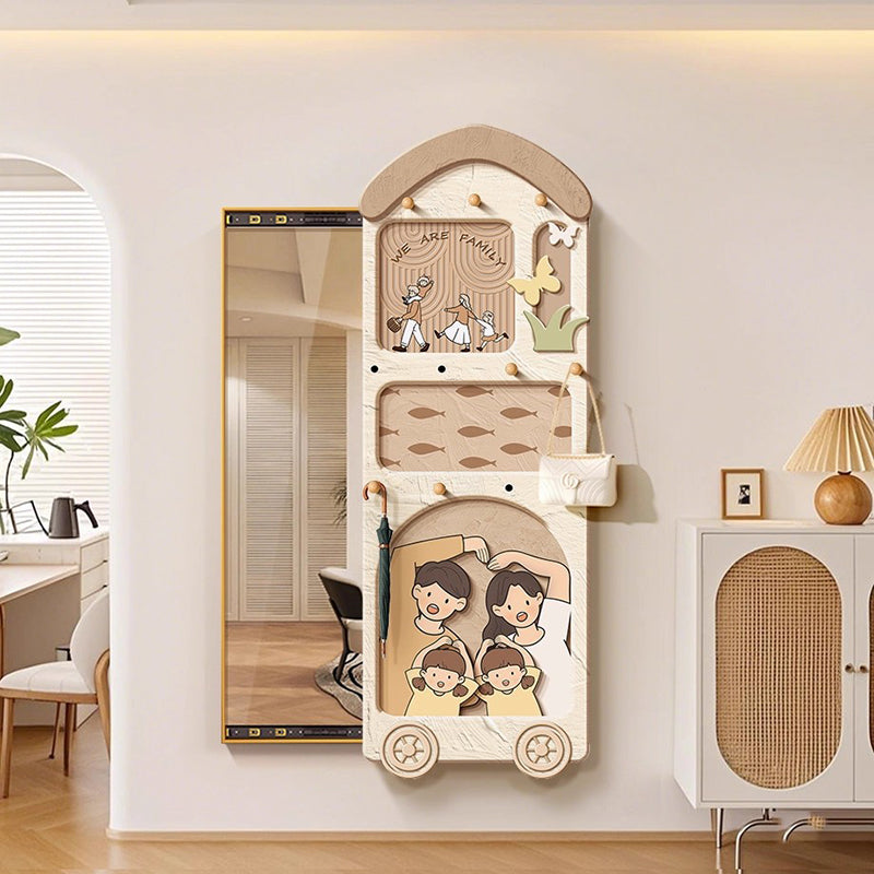 Contemporary Rectangular Arch Full-Length Mirror with Medium-Density Fiberboard Glass Accent for Entryways