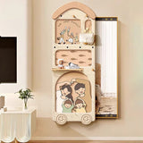 Contemporary Rectangular Arch Full-Length Mirror with Medium-Density Fiberboard Glass Accent for Entryways