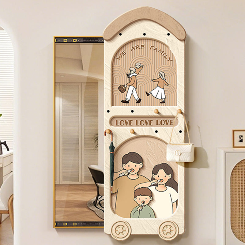 Contemporary Rectangular Arch Full-Length Mirror with Medium-Density Fiberboard Glass Accent for Entryways