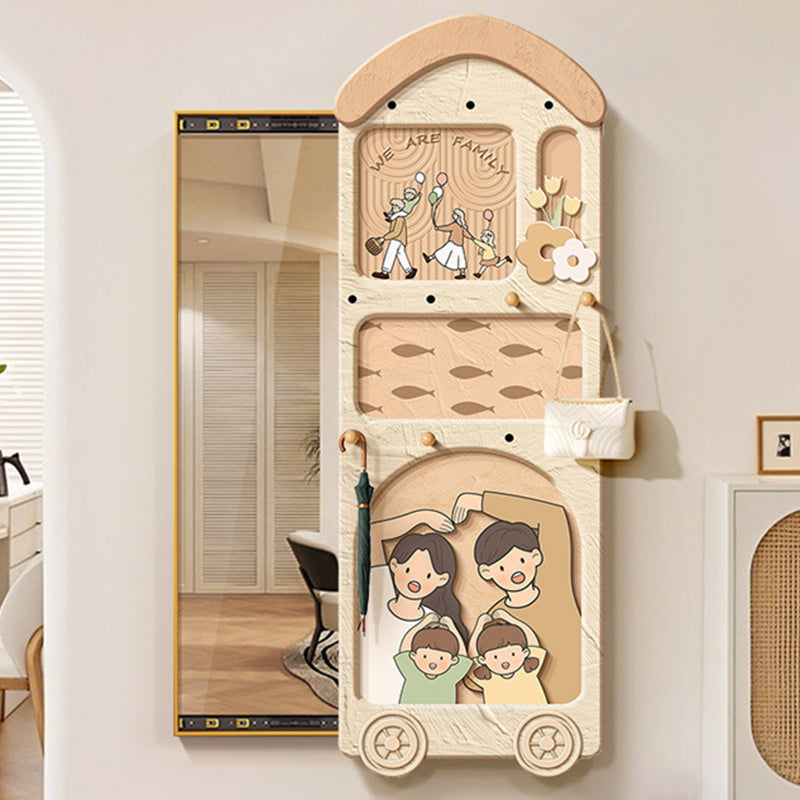Contemporary Rectangular Arch Full-Length Mirror with Medium-Density Fiberboard Glass Accent for Entryways