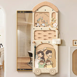 Contemporary Rectangular Arch Full-Length Mirror with Medium-Density Fiberboard Glass Accent for Entryways
