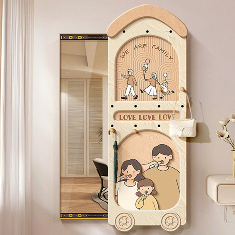 Contemporary Rectangular Arch Full-Length Mirror with Medium-Density Fiberboard Glass Accent for Entryways