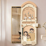 Contemporary Rectangular Arch Full-Length Mirror with Medium-Density Fiberboard Glass Accent for Entryways