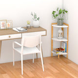 Modern Minimalist Cylindrical Fan-Shaped 3-Tier Bamboo and MDF Corner Shelf Unit for Living Room