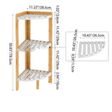 Modern Minimalist Cylindrical Fan-Shaped 3-Tier Bamboo and MDF Corner Shelf Unit for Living Room