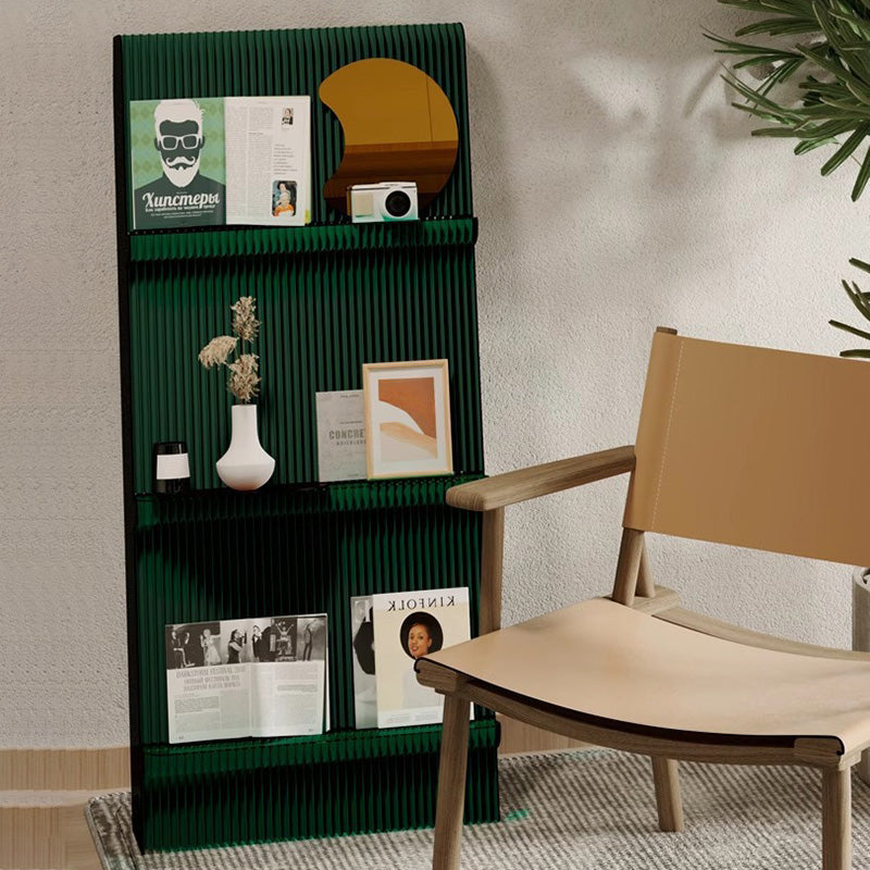 Modern Minimalist 3-Tier Rectangular Kraft Paper & Acrylic Display Rack — Portable Living Room Organizer