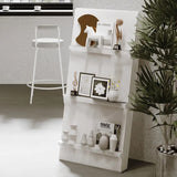 Modern Minimalist 3-Tier Rectangular Kraft Paper & Acrylic Display Rack — Portable Living Room Organizer