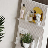 Modern Minimalist 3-Tier Rectangular Kraft Paper & Acrylic Display Rack — Portable Living Room Organizer