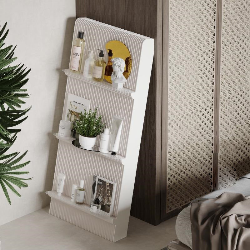Modern Minimalist 3-Tier Rectangular Kraft Paper & Acrylic Display Rack — Portable Living Room Organizer