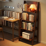 Sleek Modern Minimalist 4-Tier Pine Wood Ladder Display Rack for Living Room
