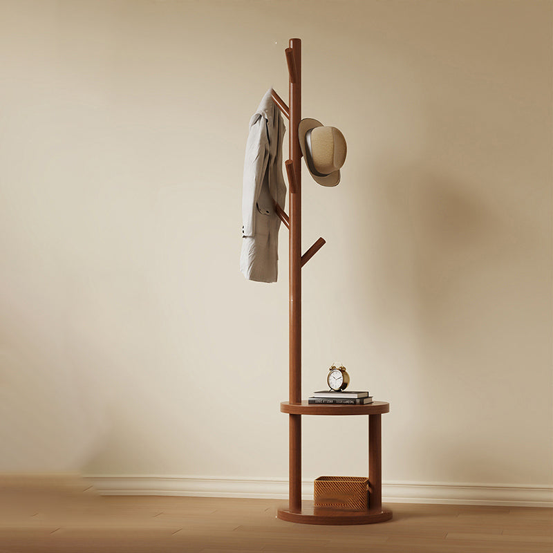 Modern Minimalist Tree-Shaped Hall Tree in Pine Wood & MDF — Cylindrical Round Design for Bedroom & Entryway