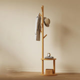 Modern Minimalist Tree-Shaped Hall Tree in Pine Wood & MDF — Cylindrical Round Design for Bedroom & Entryway