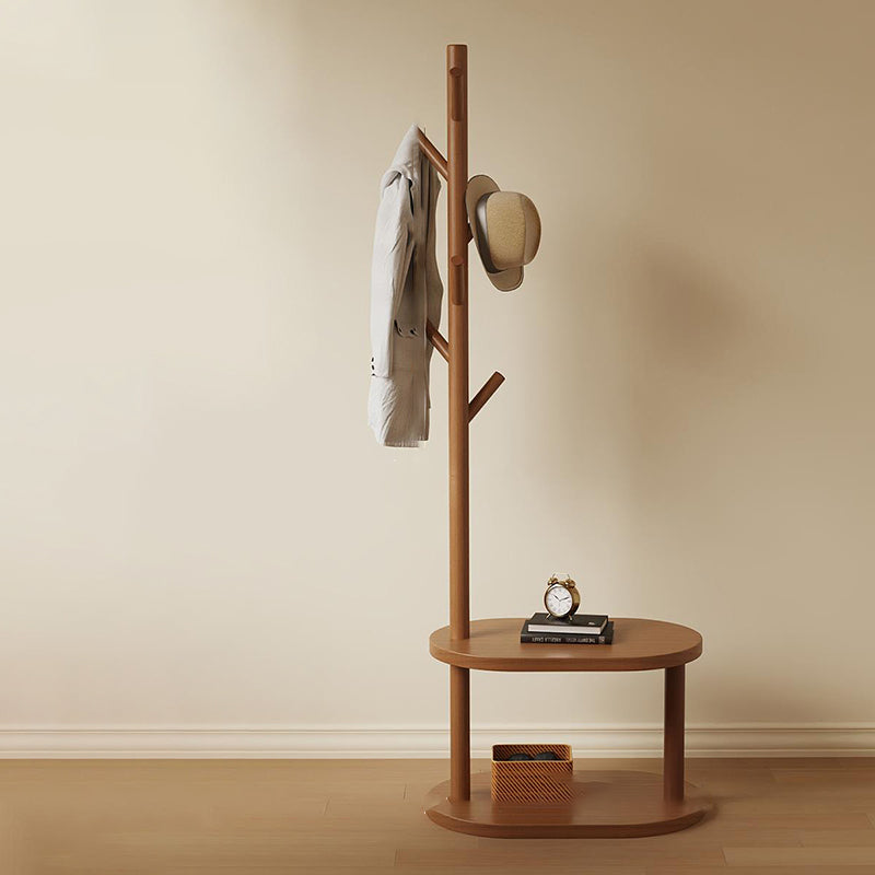 Modern Minimalist Tree-Shaped Hall Tree in Pine Wood & MDF — Cylindrical Round Design for Bedroom & Entryway