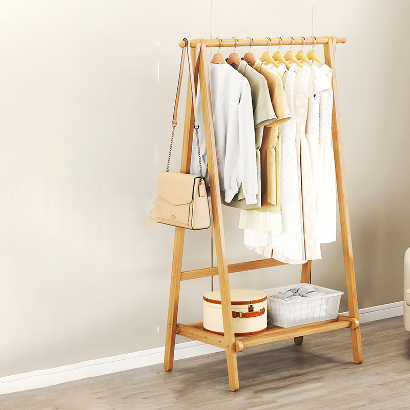 Contemporary Scandinavian Nan Bamboo Hall Tree - Rectangular, Half-Tier Storage for Bedroom & Entryway