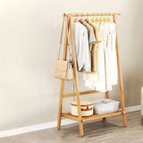 Contemporary Scandinavian Nan Bamboo Hall Tree - Rectangular, Half-Tier Storage for Bedroom & Entryway