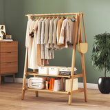 Contemporary Scandinavian Nan Bamboo Hall Tree - Rectangular, Half-Tier Storage for Bedroom & Entryway
