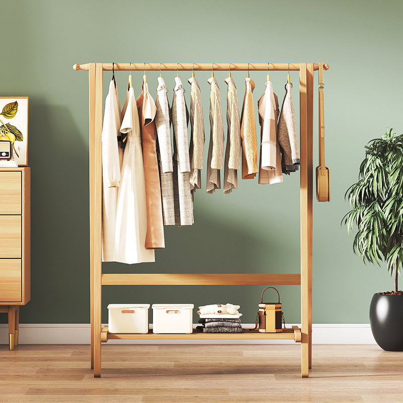 Contemporary Scandinavian Nan Bamboo Hall Tree - Rectangular, Half-Tier Storage for Bedroom & Entryway