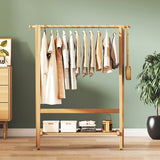 Contemporary Scandinavian Nan Bamboo Hall Tree - Rectangular, Half-Tier Storage for Bedroom & Entryway