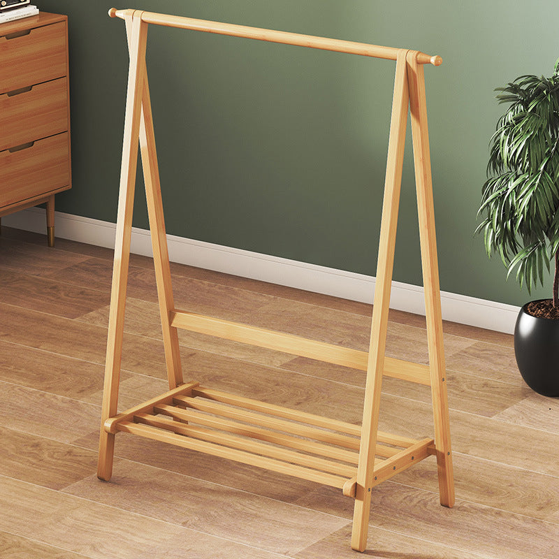 Contemporary Scandinavian Nan Bamboo Hall Tree - Rectangular, Half-Tier Storage for Bedroom & Entryway