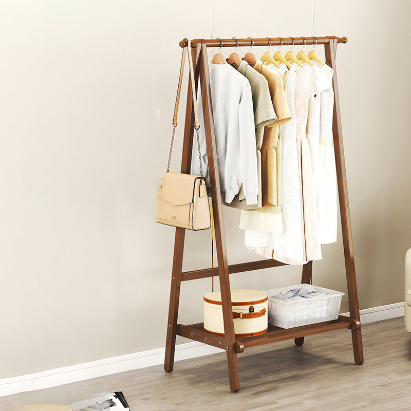 Contemporary Scandinavian Nan Bamboo Hall Tree - Rectangular, Half-Tier Storage for Bedroom & Entryway