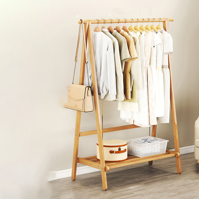 Contemporary Scandinavian Nan Bamboo Hall Tree - Rectangular, Half-Tier Storage for Bedroom & Entryway