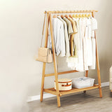 Contemporary Scandinavian Nan Bamboo Hall Tree - Rectangular, Half-Tier Storage for Bedroom & Entryway