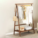 Contemporary Scandinavian Nan Bamboo Hall Tree - Rectangular, Half-Tier Storage for Bedroom & Entryway