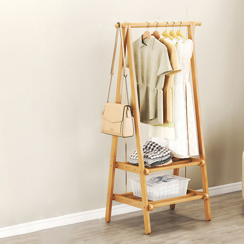 Contemporary Scandinavian Nan Bamboo Hall Tree - Rectangular, Half-Tier Storage for Bedroom & Entryway