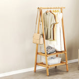 Contemporary Scandinavian Nan Bamboo Hall Tree - Rectangular, Half-Tier Storage for Bedroom & Entryway