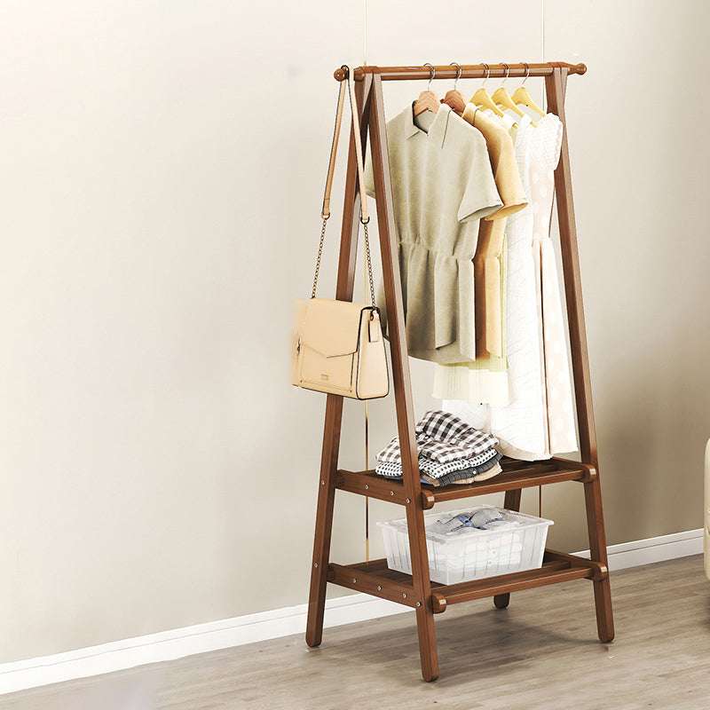 Contemporary Scandinavian Nan Bamboo Hall Tree - Rectangular, Half-Tier Storage for Bedroom & Entryway