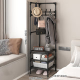Modern Minimalist Rectangular Steel Corner Shelf Unit & Hall Tree, 2-3 Tier, for Bedroom & Entryway