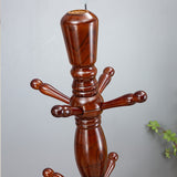 Traditional Chinese White Ash Solid Wood Hall Tree with Cylindrical-Triangular Design for Bedroom and Entryway