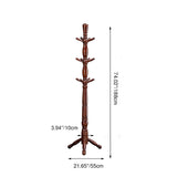 Traditional Chinese White Ash Solid Wood Hall Tree with Cylindrical-Triangular Design for Bedroom and Entryway