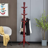 Traditional Chinese White Ash Solid Wood Hall Tree with Cylindrical-Triangular Design for Bedroom and Entryway