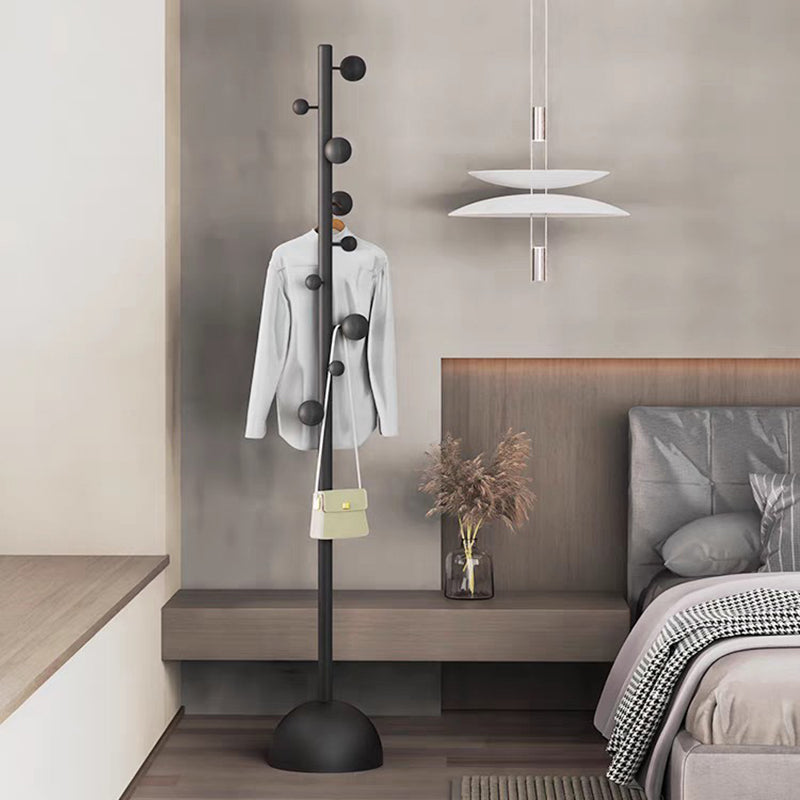 Modern Minimalist Cylindrical Sphere Hall Tree — Carbon Steel, Marble & Plastic Construction for Bedroom & Entryways