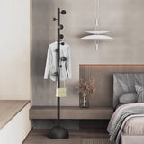 Modern Minimalist Cylindrical Sphere Hall Tree — Carbon Steel, Marble & Plastic Construction for Bedroom & Entryways