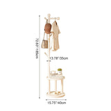 Modern Minimalist Movable Hall Tree – Cylindrical Tree-Branch Design in Pine Wood & Medium-Density Fiberboard, 2-Tier Organizer for Bedroom & Entryways
