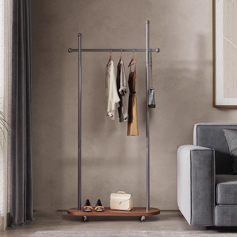 Sleek Modern Minimalist Rectangular Hall Tree with Carbon Steel Frame & MDF Panels - Movable for Bedroom & Entryways