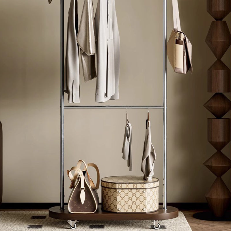 Sleek Modern Minimalist Rectangular Hall Tree with Carbon Steel Frame & MDF Panels - Movable for Bedroom & Entryways