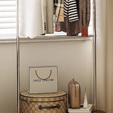 Sleek Modern Minimalist Rectangular Hall Tree with Carbon Steel Frame & MDF Panels - Movable for Bedroom & Entryways