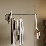 Sleek Modern Minimalist Rectangular Hall Tree with Carbon Steel Frame & MDF Panels - Movable for Bedroom & Entryways