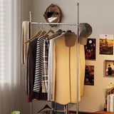Sleek Modern Minimalist Rectangular Hall Tree with Carbon Steel Frame & MDF Panels - Movable for Bedroom & Entryways