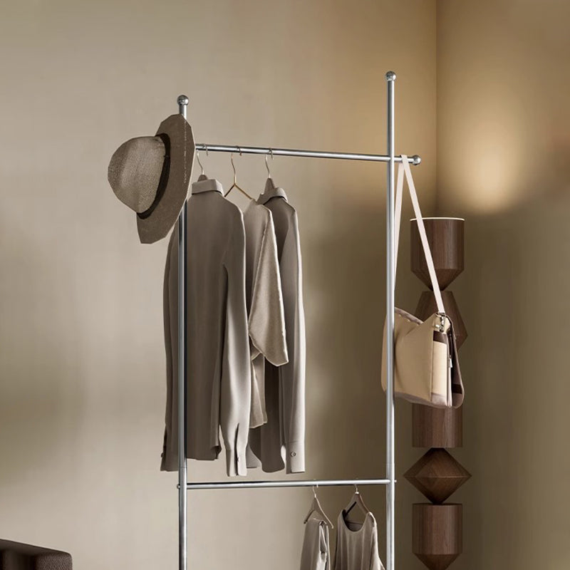 Sleek Modern Minimalist Rectangular Hall Tree with Carbon Steel Frame & MDF Panels - Movable for Bedroom & Entryways