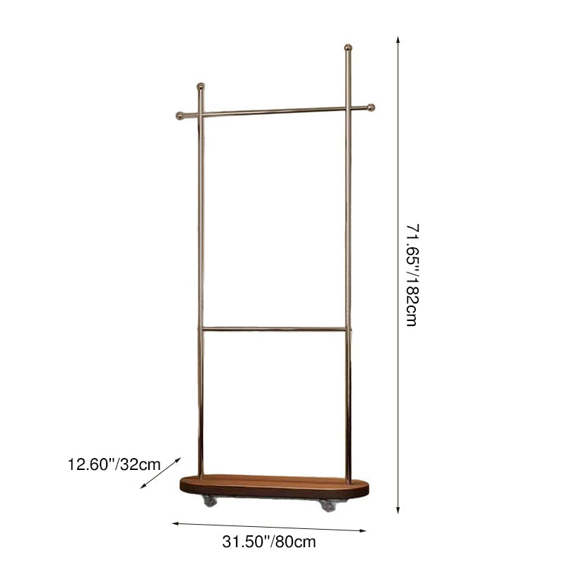 Sleek Modern Minimalist Rectangular Hall Tree with Carbon Steel Frame & MDF Panels - Movable for Bedroom & Entryways