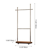 Sleek Modern Minimalist Rectangular Hall Tree with Carbon Steel Frame & MDF Panels - Movable for Bedroom & Entryways