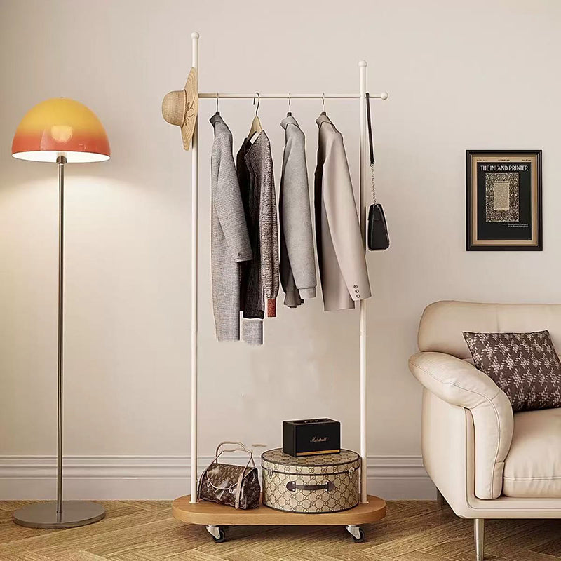 Sleek Modern Minimalist Rectangular Hall Tree with Carbon Steel Frame & MDF Panels - Movable for Bedroom & Entryways