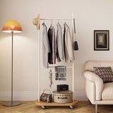 Sleek Modern Minimalist Rectangular Hall Tree with Carbon Steel Frame & MDF Panels - Movable for Bedroom & Entryways