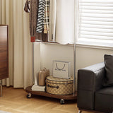 Sleek Modern Minimalist Rectangular Hall Tree with Carbon Steel Frame & MDF Panels - Movable for Bedroom & Entryways