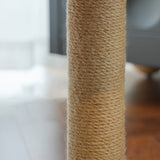 Modern Cat Tree with Rectangular Base, Ladder, and Spherical/Cylindrical Perches — MDF, Hemp Rope & Fabric, Cooling Mat, for Bedroom
